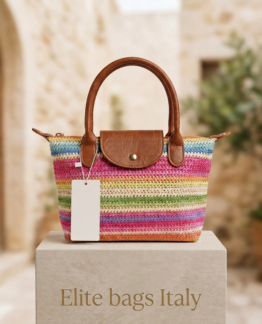 👜 Borsa Artigianale Multicolor con Tracolla Inclusa – Stile Elegante e Casual