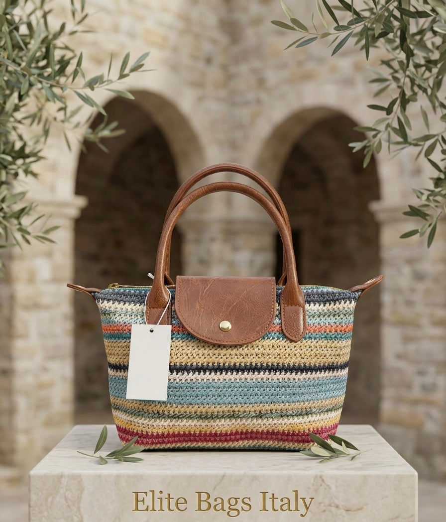 👜 Borsa Artigianale Multicolor con Tracolla Inclusa – Stile Elegante e Casual